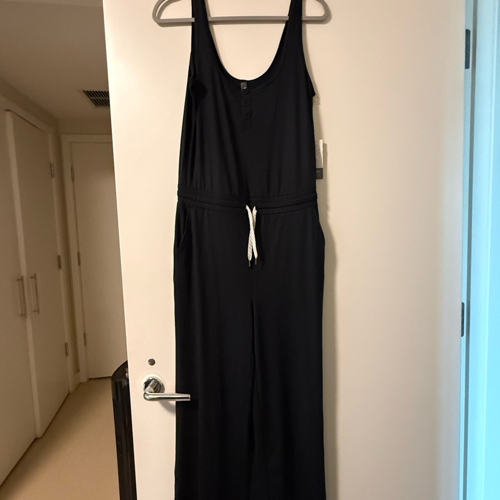 Vuori Black Sleeveless Jumpsuit with Drawstring